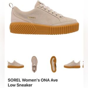 Sorel Women's ONA Ave Low Sneaker in Crushed Clay with Gum Sole NWOT